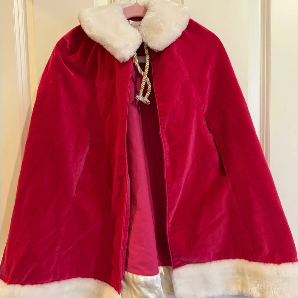 Pottery barn kids dress up hot pink velvet cape.